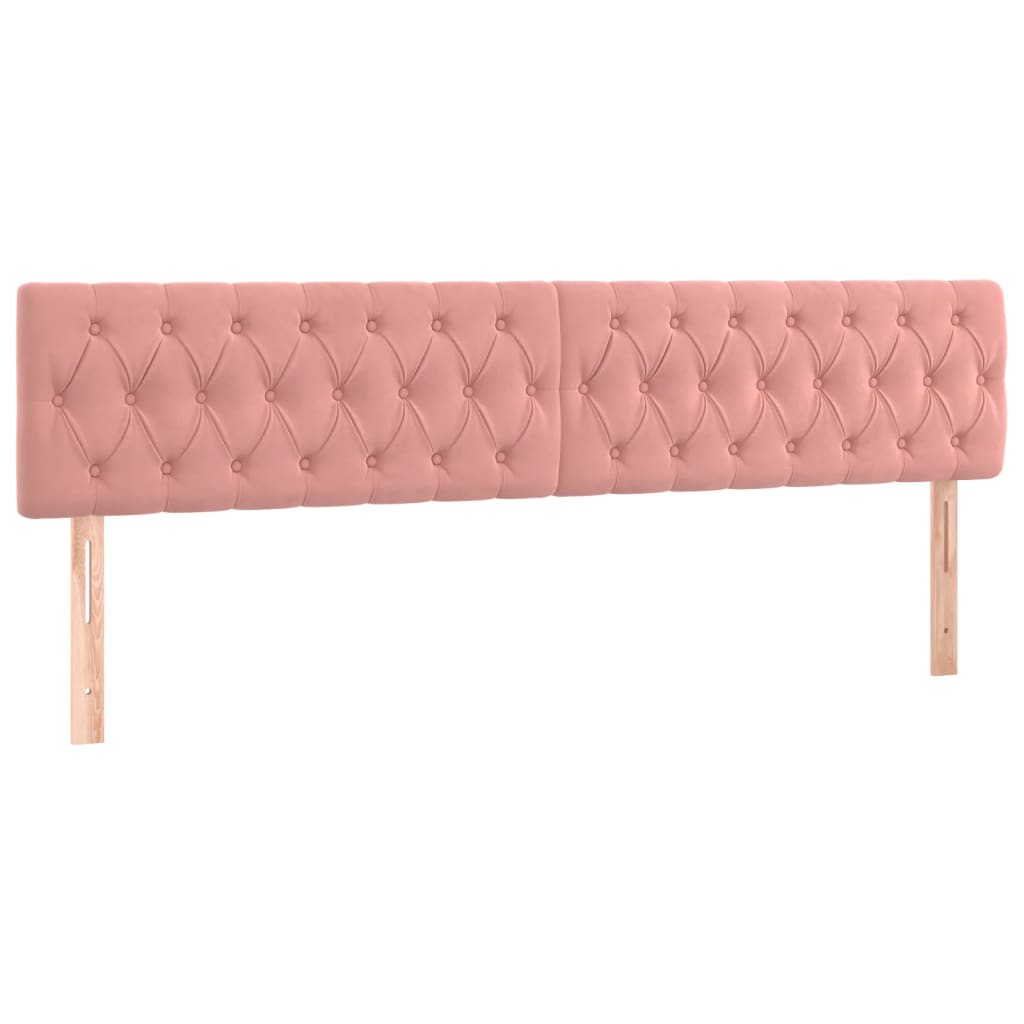 Box Spring Postel S Matrací A Led Růžová 180X200 Cm Samet