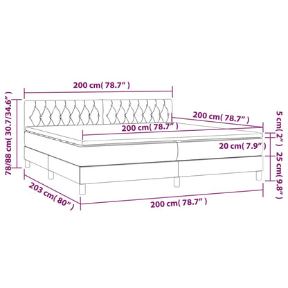 Box Spring Postel S Matrací A Led Samet Tmavě Šedá