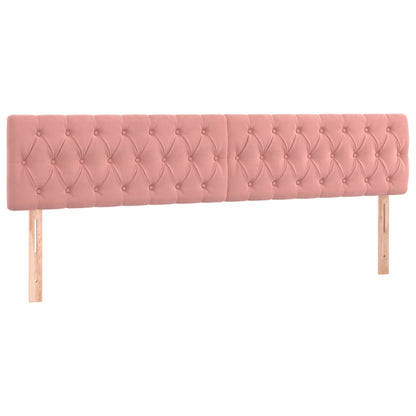 Box Spring Postel S Matrací A Led Růžová 200X200 Cm Samet