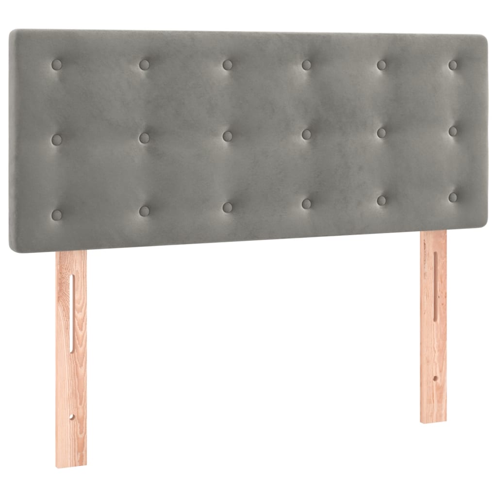 Box Spring Postel S Matrací A Led Světle Šedá 80 X 200 Cm Samet