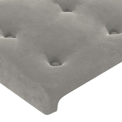 Box Spring Postel S Matrací A Led Světle Šedá 80 X 200 Cm Samet