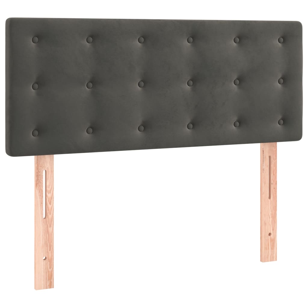 Box Spring Postel S Matrací A Led Samet Tmavě Šedá
