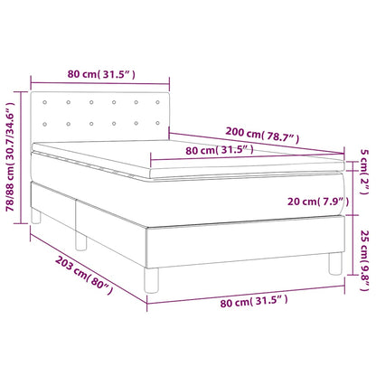 Box Spring Postel S Matrací A Led Tmavě Zelená 80X200 Cm Samet