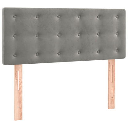 Box Spring Postel S Matrací A Led Světle Šedá 90X190 Cm Samet