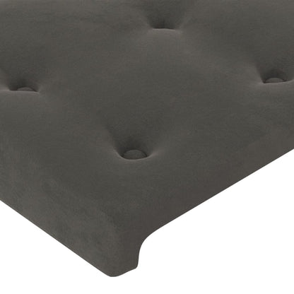 Box Spring Postel S Matrací A Led Samet Tmavě Šedá