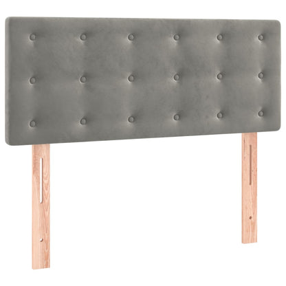 Box Spring Postel S Matrací A Led Světle Šedá 100X200 Cm Samet