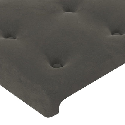 Box Spring Postel S Matrací A Led Samet Tmavě Šedá