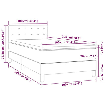 Box Spring Postel S Matrací A Led Tmavě Zelená 100X200 Cm Samet