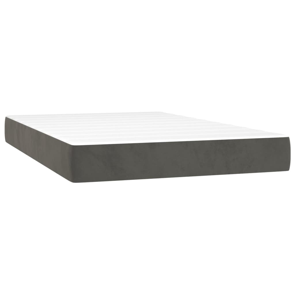 Box Spring Postel S Matrací A Led Samet Tmavě Šedá