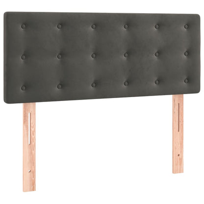Box Spring Postel S Matrací A Led Samet Tmavě Šedá