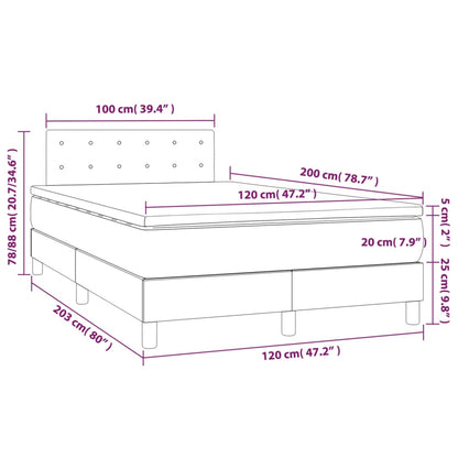 Box Spring Postel S Matrací A Led Samet Tmavě Šedá