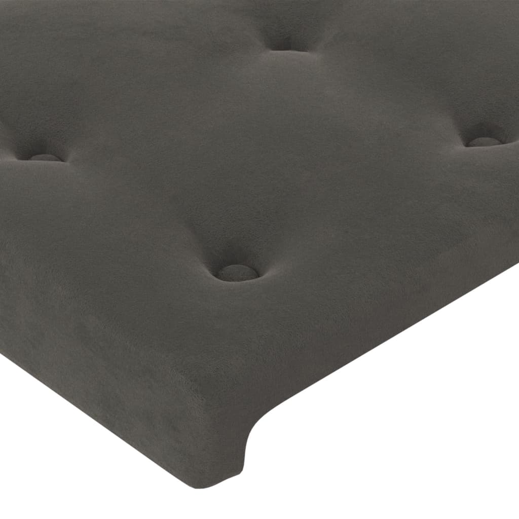 Box Spring Postel S Matrací A Led Samet Tmavě Šedá