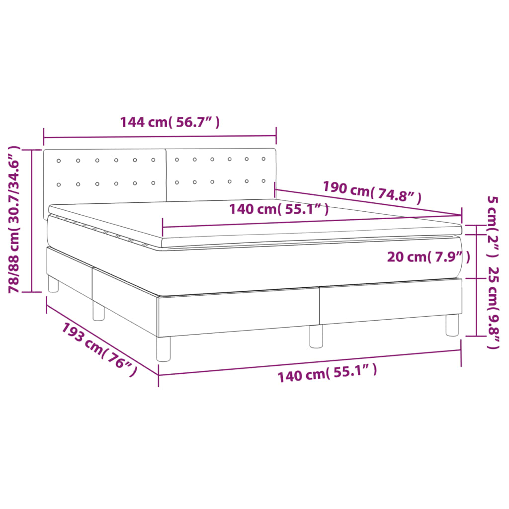 Box Spring Postel S Matrací A Led Tmavě Zelená 140X190 Cm Samet
