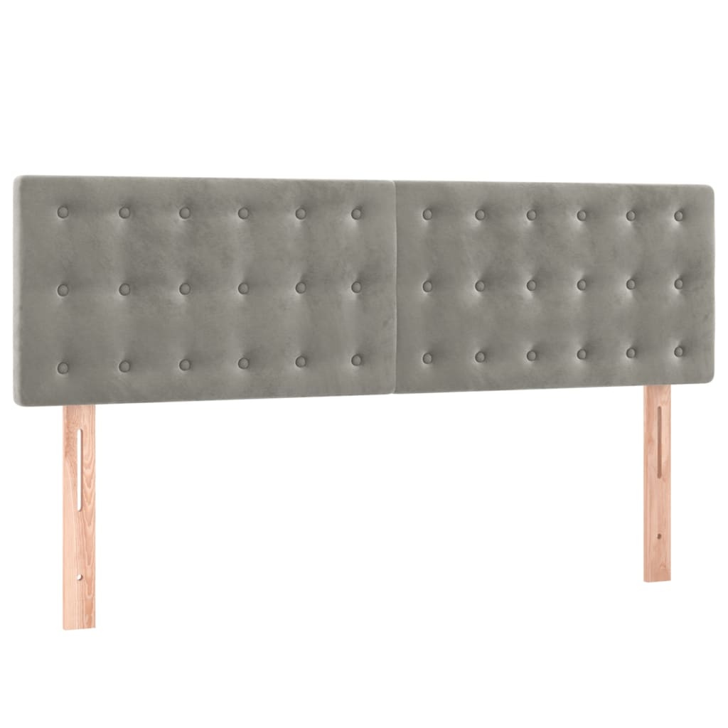 Box Spring Postel S Matrací A Led Světle Šedá 140X200 Cm Samet