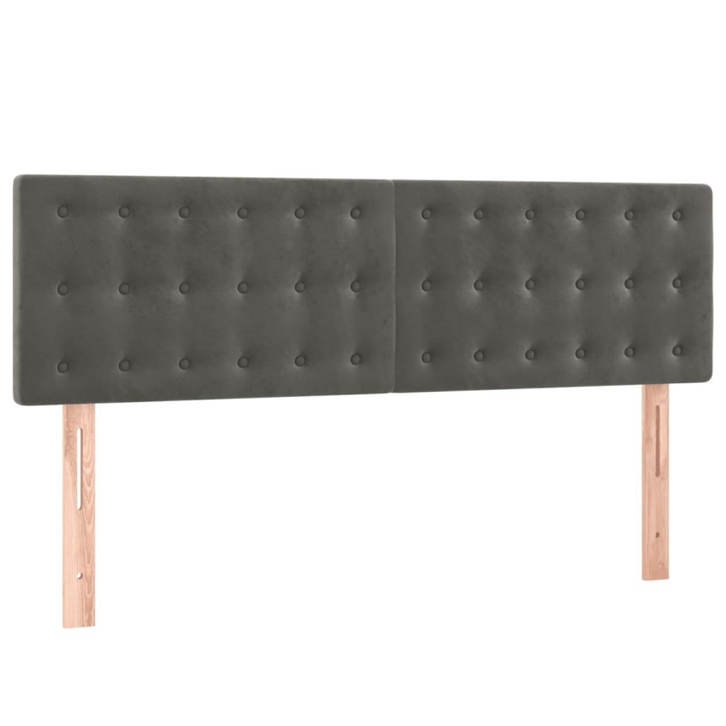 Box Spring Postel S Matrací A Led Samet Tmavě Šedá