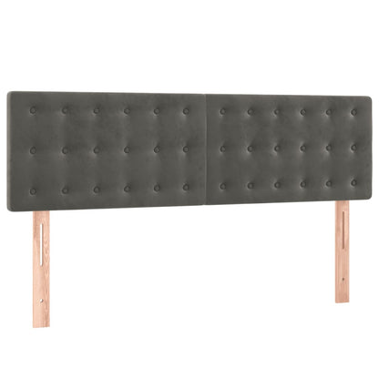 Box Spring Postel S Matrací A Led Samet Tmavě Šedá
