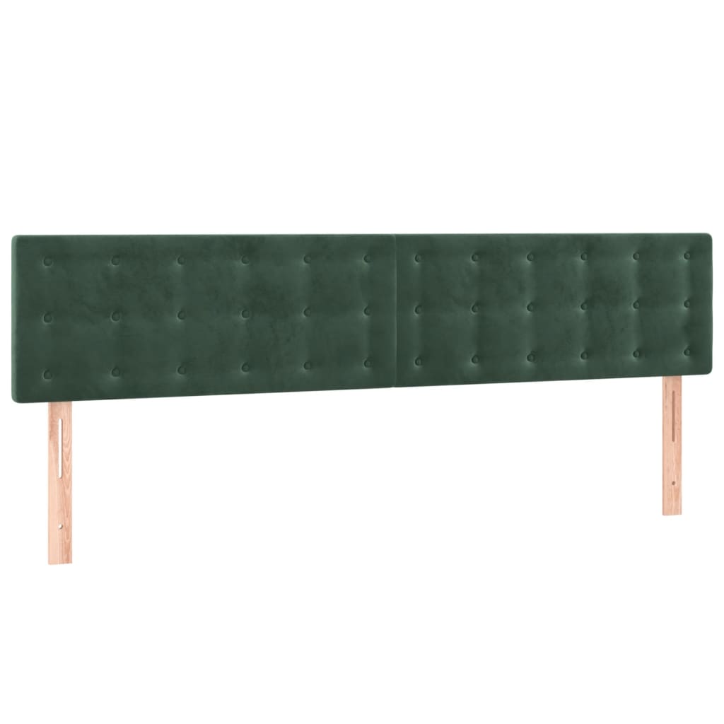 Box Spring Postel S Matrací A Led Tmavě Zelená 160X200 Cm Samet