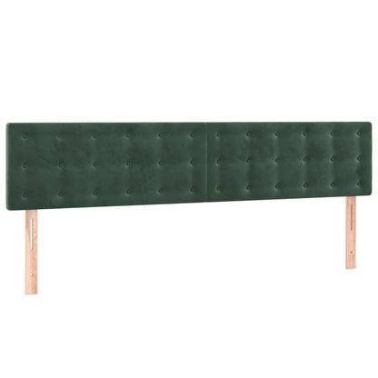 Box Spring Postel S Matrací A Led Tmavě Zelená 160X200 Cm Samet
