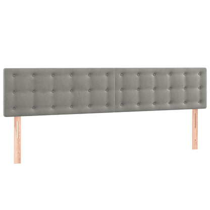 Box Spring Postel S Matrací A Led Světle Šedá 180X200 Cm Samet