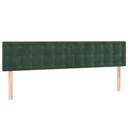 Box Spring Postel S Matrací A Led Tmavě Zelená 200X200 Cm Samet