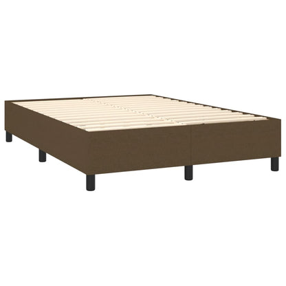 Box Spring Postel S Matrací A Led Tmavě Hnědá 140X200 Cm Textil