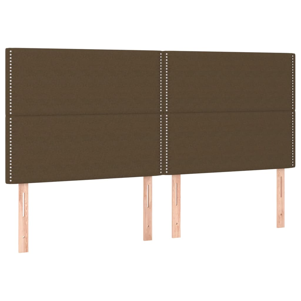 Box Spring Postel S Matrací A Led Tmavě Hnědá 180X200 Cm Textil