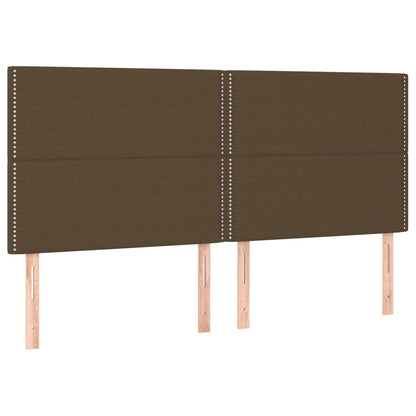 Box Spring Postel S Matrací A Led Tmavě Hnědá 180X200 Cm Textil