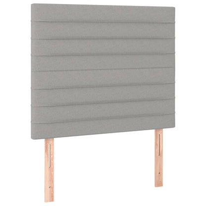 Box Spring Postel S Matrací A Led Textil Světle Šedá