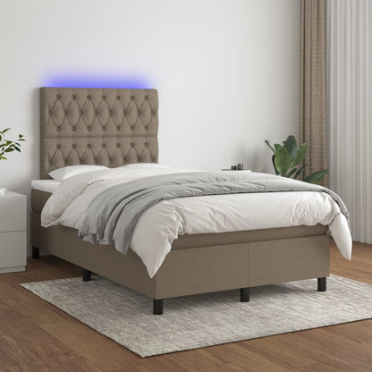 Box Spring Postel S Matrací A Led Textil Taupe