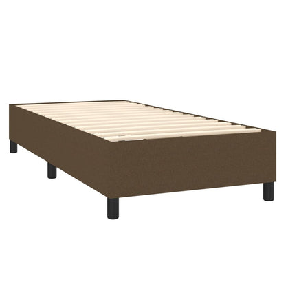 Box Spring Postel S Matrací A Led Tmavě Hnědá 80X200 Cm Textil