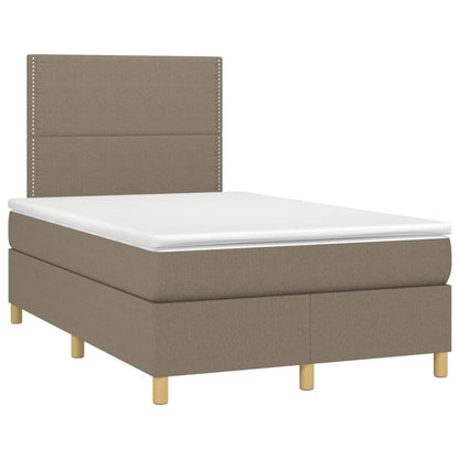 Box Spring Postel S Matrací A Led Textil Taupe