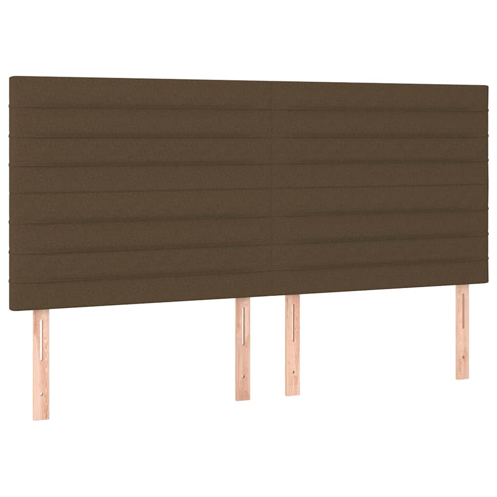 Box Spring Postel S Matrací A Led Tmavě Hnědá 180X200 Cm Textil