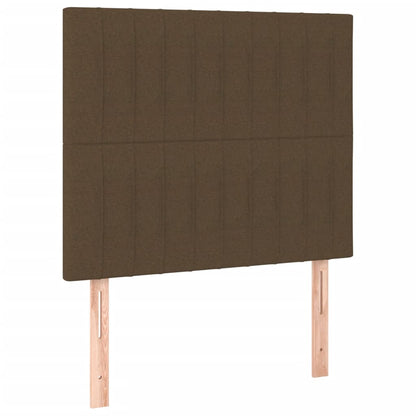 Box Spring Postel S Matrací A Led Tmavě Hnědá 100X200 Cm Textil