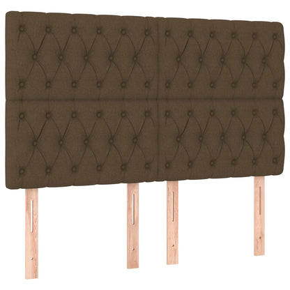Box Spring Postel S Matrací A Led Tmavě Hnědá 140X200 Cm Textil