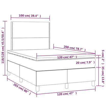 Box Spring Postel S Matrací A Led Umělá Kůže Bílá