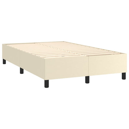 Box Spring Postel S Matrací A Led Krémová 120X200 Cm Umělá Kůže
