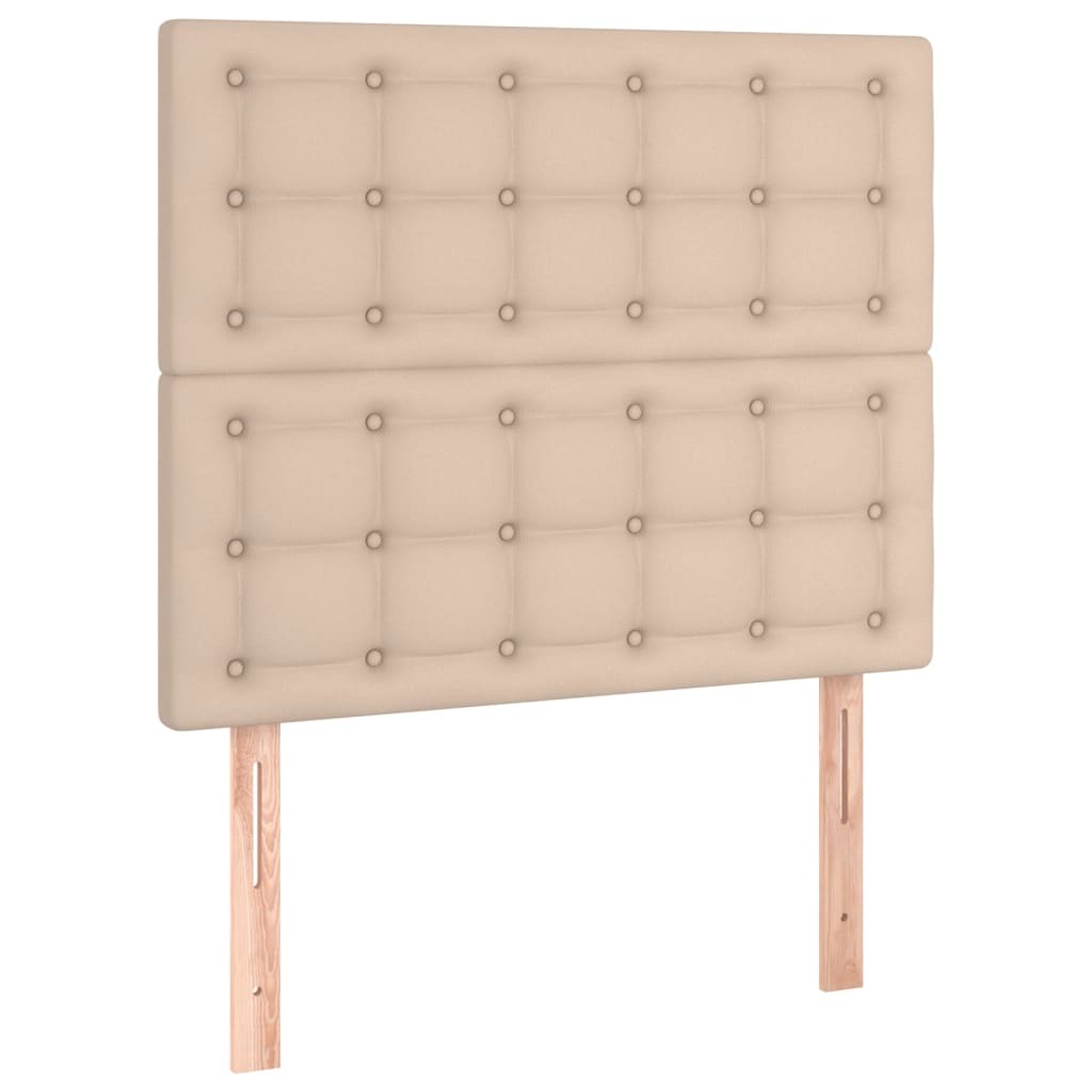 Box Spring Postel Matrace A Led 120X200Cm Umělá Kůže Cappuccino