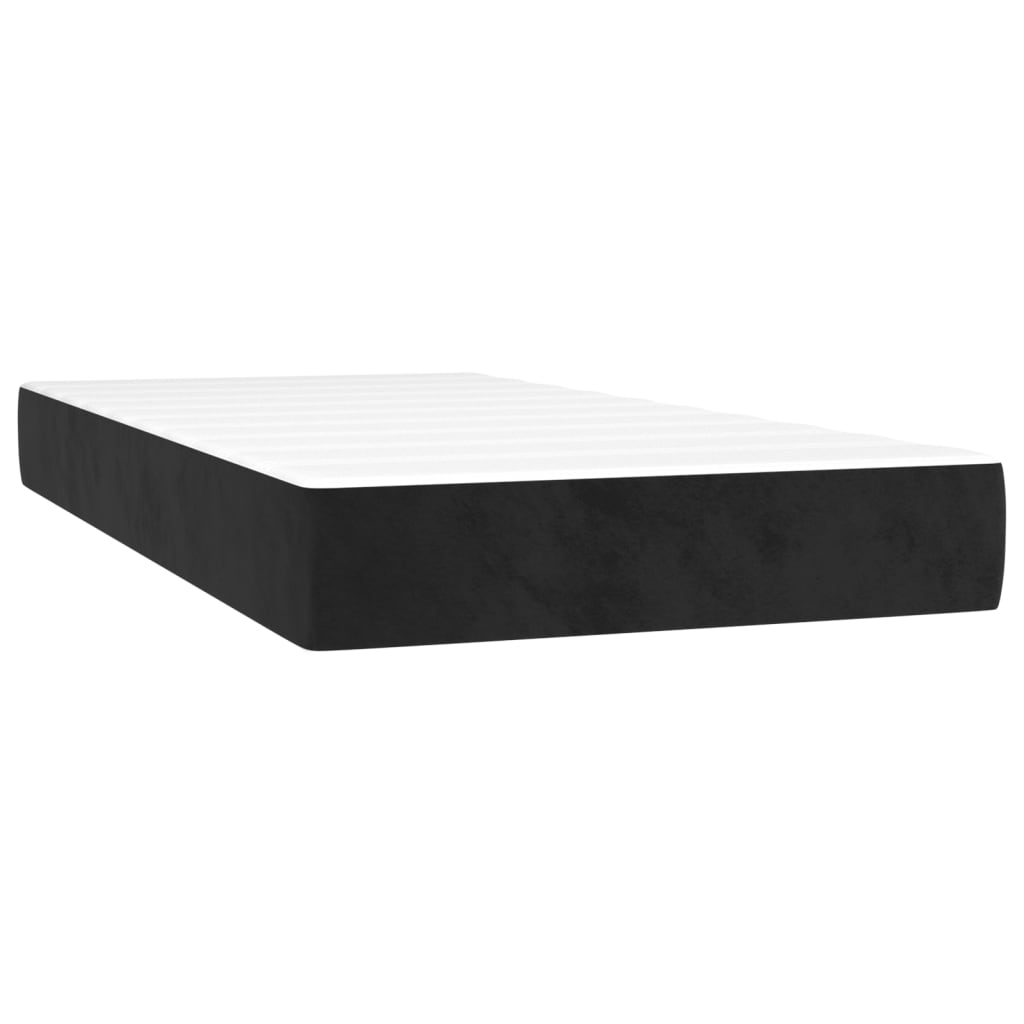Box Spring Postel S Matrací A Led Černá Samet Černá