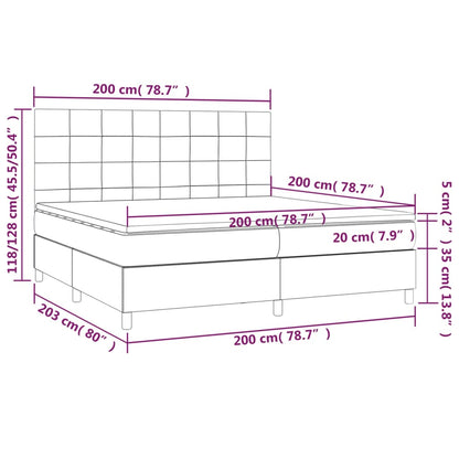 Box Spring Postel S Matrací A Led Černá Samet Černá