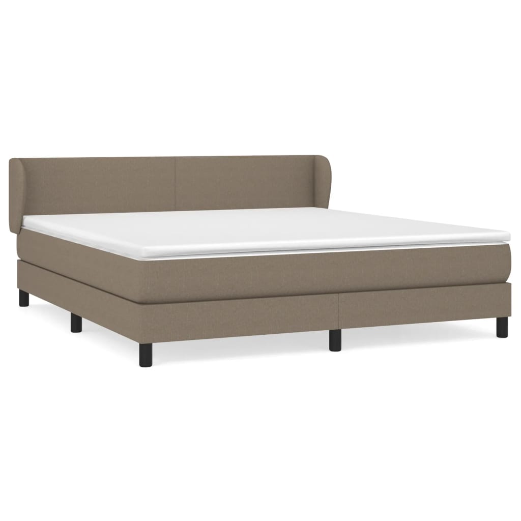 Box Spring Postel S Matrací Taupe 160X200 Cm Textil