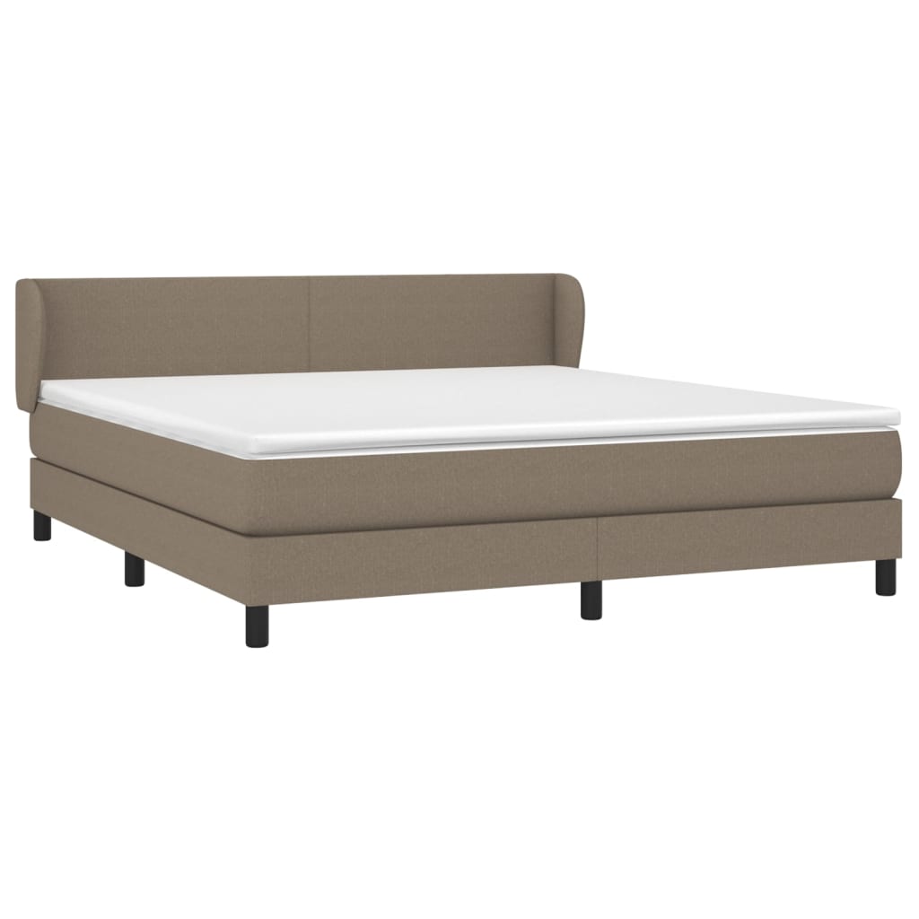 Box Spring Postel S Matrací Taupe 180X200 Cm Textil