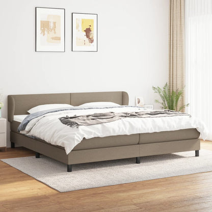 Box Spring Postel S Matrací Taupe 200X200 Cm Textil