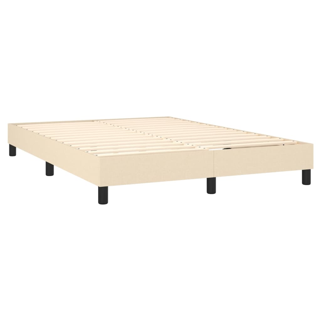 Box Spring Postel S Matrací Textil Krémová
