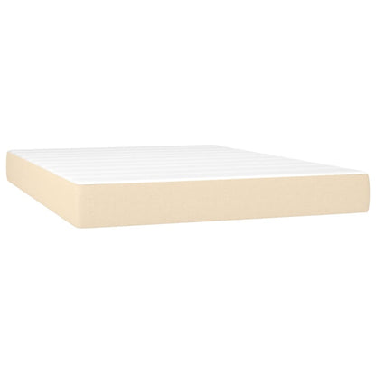 Box Spring Postel S Matrací Textil Krémová