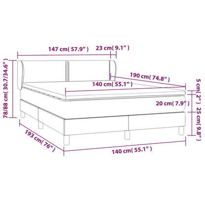 Box Spring Postel S Matrací Textil Krémová