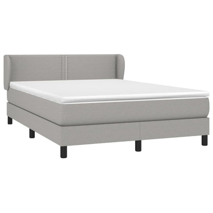 Box Spring Postel S Matrací Textil Světle Šedá