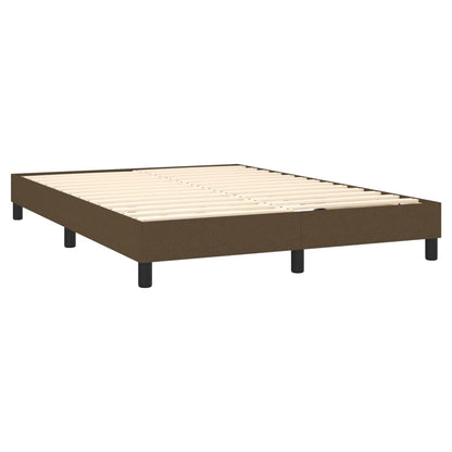 Box Spring Postel S Matrací Textil Tmavě Hnědá
