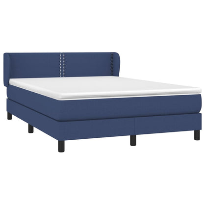 Box Spring Postel S Matrací Textil Modrá