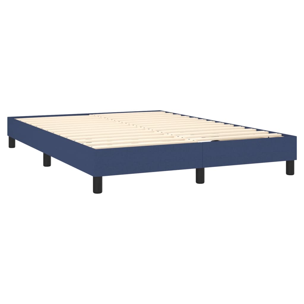 Box Spring Postel S Matrací Textil Modrá