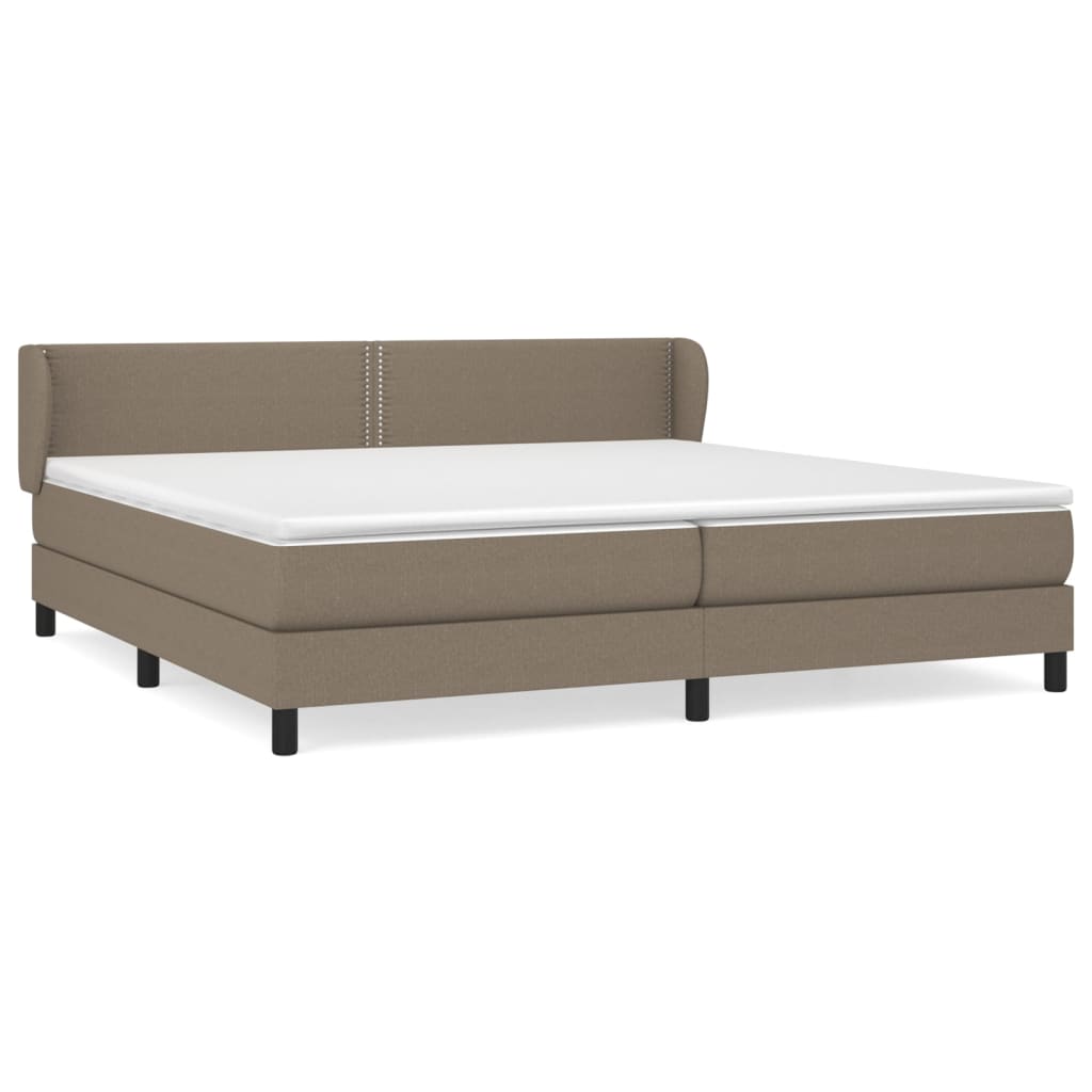 Box Spring Postel S Matrací Taupe 200X200 Cm Textil